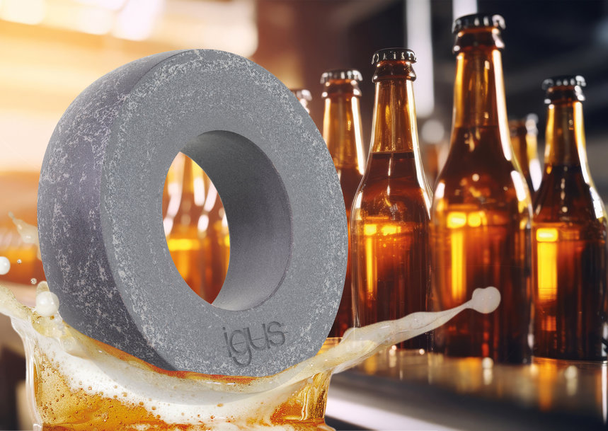 Los cojinetes de igus® eliminan la necesidad de mantenimiento en embotelladoras